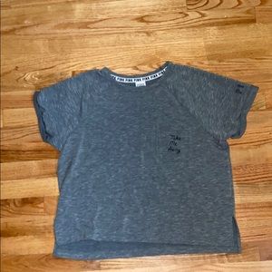 grey cropped shirt